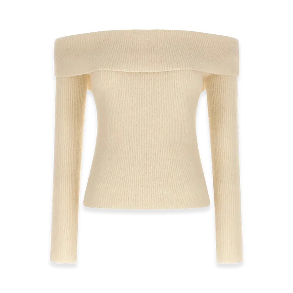 Rick Owens Women's LS Cowl' Sweater "White"