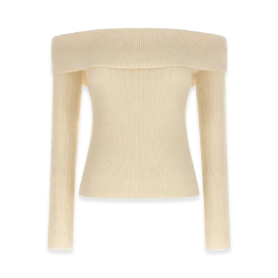 Rick Owens Women's LS Cowl' Sweater "White"