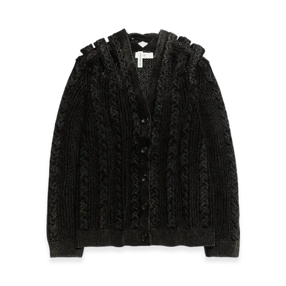 H&M x Glenn Martens Cable Knit Cardigan "Black"