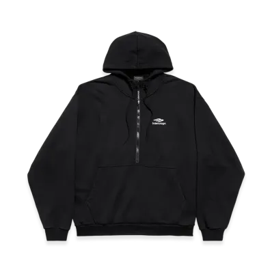 BALENCIAGA 3B Sports Icon Half-zip Hoodie "Black"