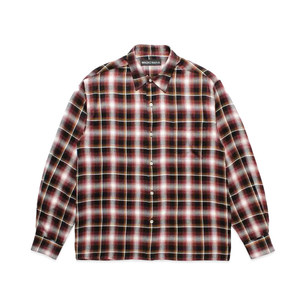 WACKO MARIA Check Regular Collor Shirt "Burgundy"