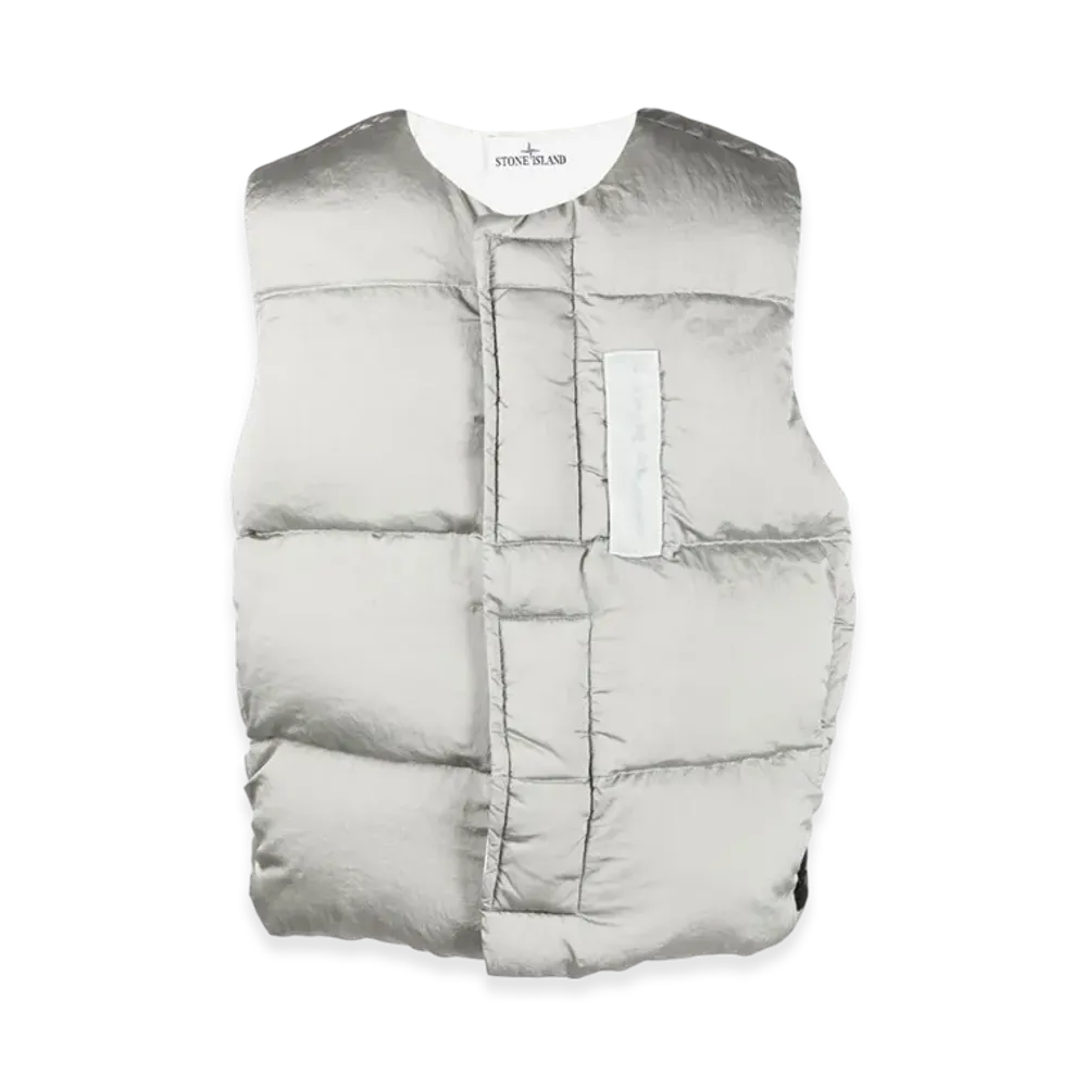 Stone Island G1019 Nylon Metal Econyl Regenerated Nylon Down Vest - 22FW "Light Grey"