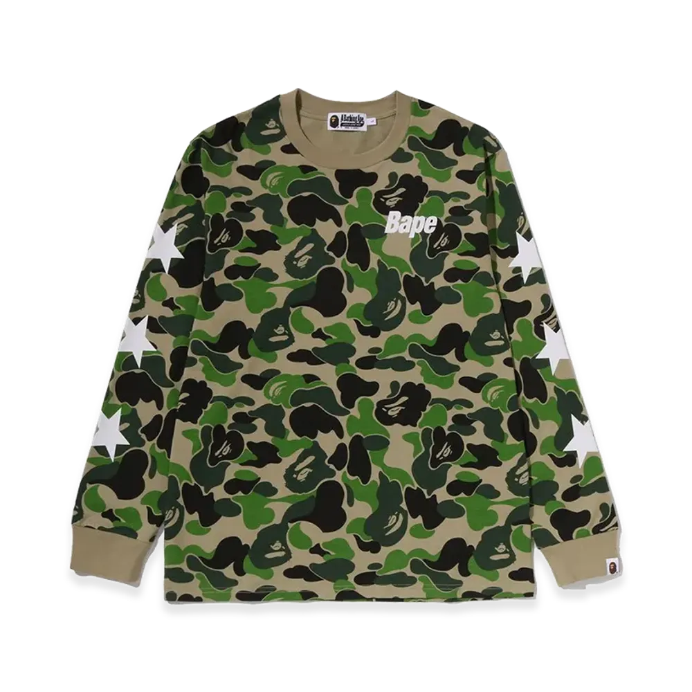 A BATHING APE ABC Camo LS Tee "Green"