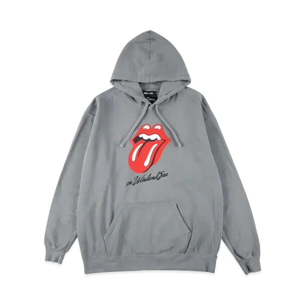 WIND AND SEA x The Rolling Stones Tongue Hooded Sweatshirt "Chacoal"