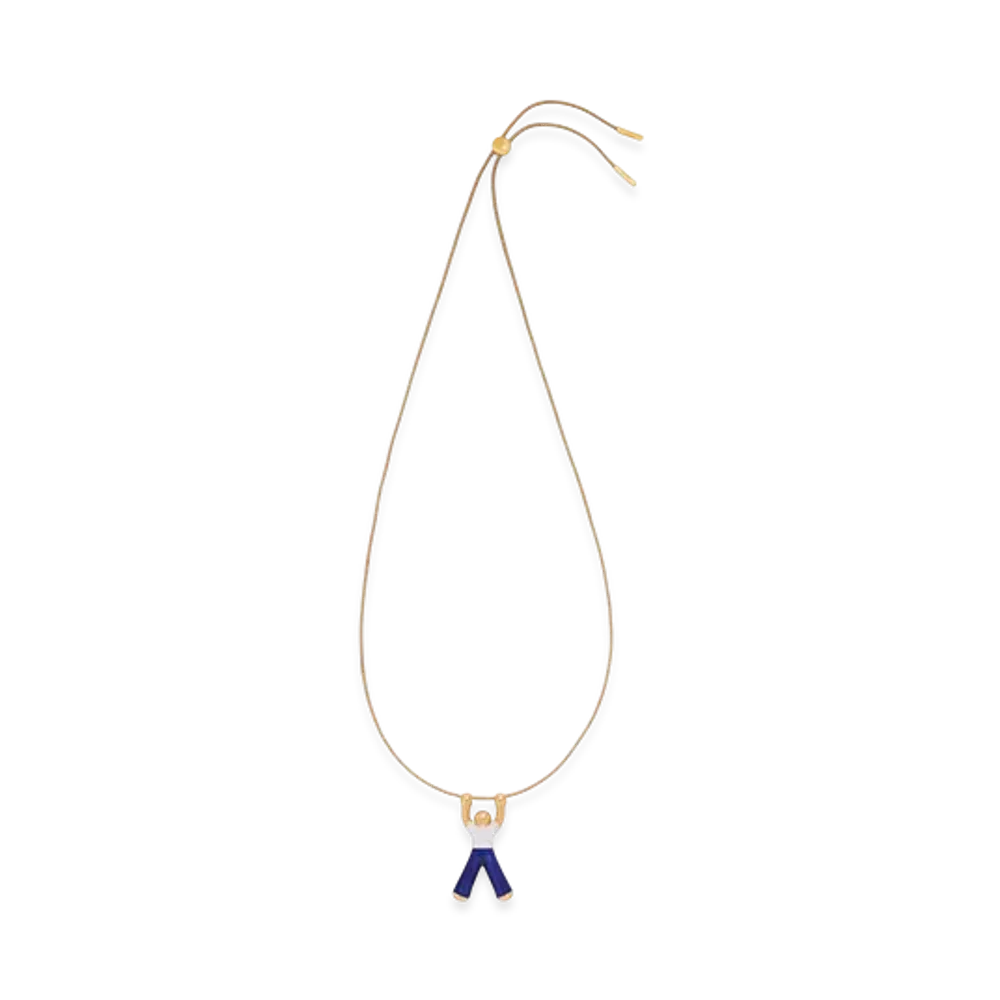 LOEWE Hanging Doll Necklace "Gold/Blue"