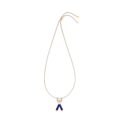 LOEWE Hanging Doll Necklace "Gold/Blue"