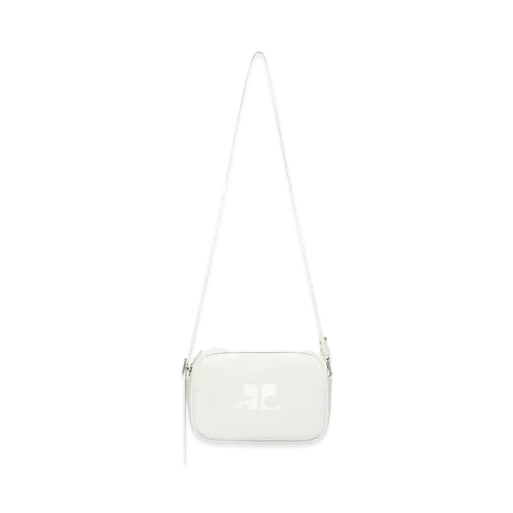 Courreges Reedition Leather Camera Bag "Heritage White"
