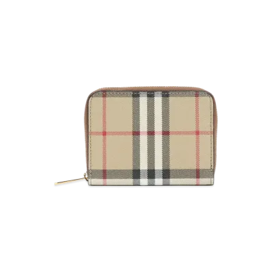 Burberry Women's Mini Zip Around Wallet "Beige"