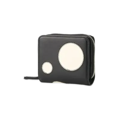 Yohji Yamamoto Y's DOT PATCHWORK LEATHER WALLET "Black/Off White"