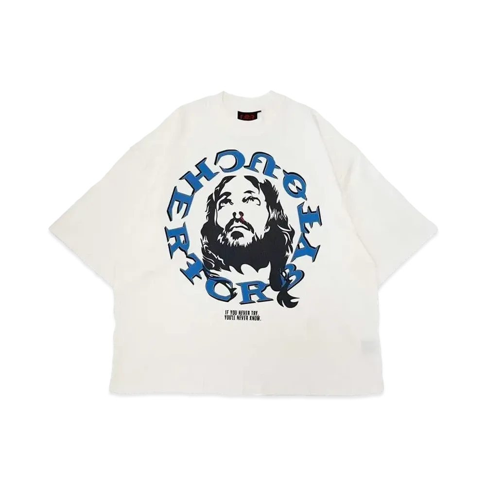 T.C.R BY TOUCHER T.C.R JESUS CIRCLE LOGO S/S TEE "WHITE"