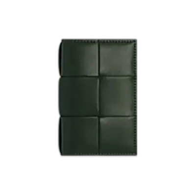 Bottega Veneta Cassette Flap Card Case "Dark Green"