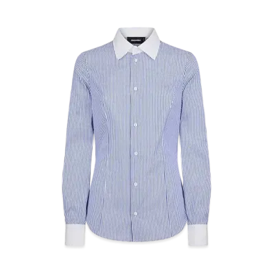 Dsquared2 x Rolling Stones Stripes Cotton Tennis Shirt "Blue"