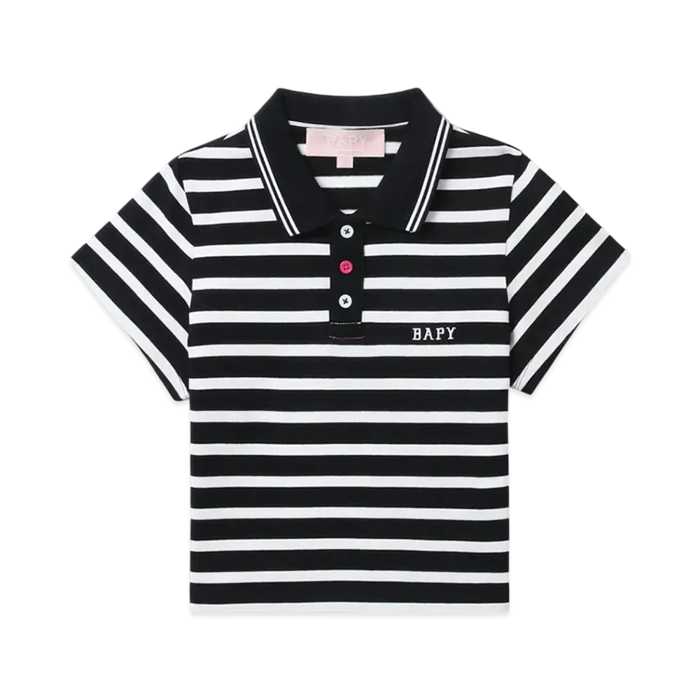 A BATHING APE Bapy Bodycon Polo Shirt "Black"
