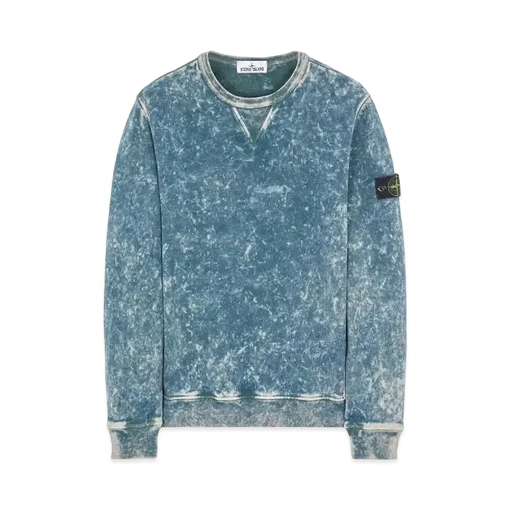 Stone Island 61538 COTTON FLEECE + OFF-DYE OVD TREATMENT "Blue"