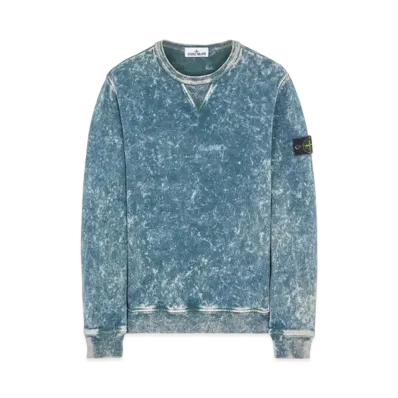 Stone Island 61538 COTTON FLEECE + OFF-DYE OVD TREATMENT "Blue"