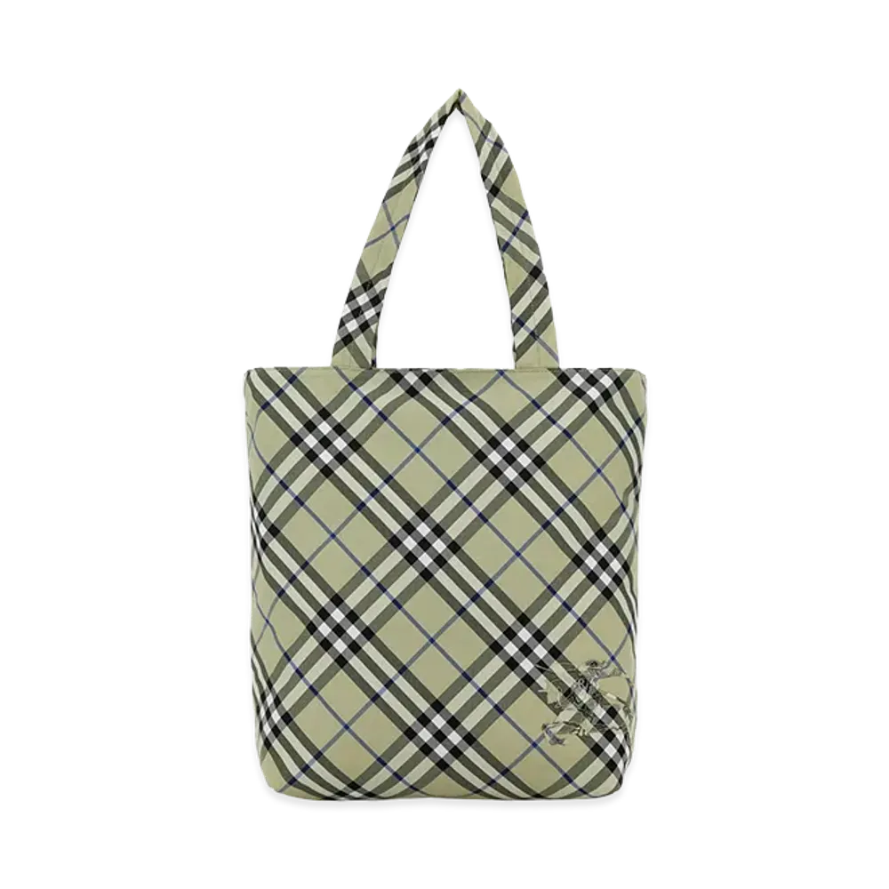 Burberry Embroidered Canvas Check Shopping Bag "Checked"