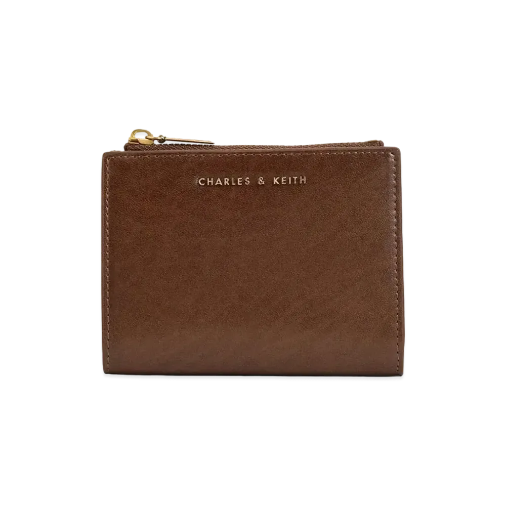 CHARLES & KEITH Mini Top Zip Small Wallet "Chocolate"