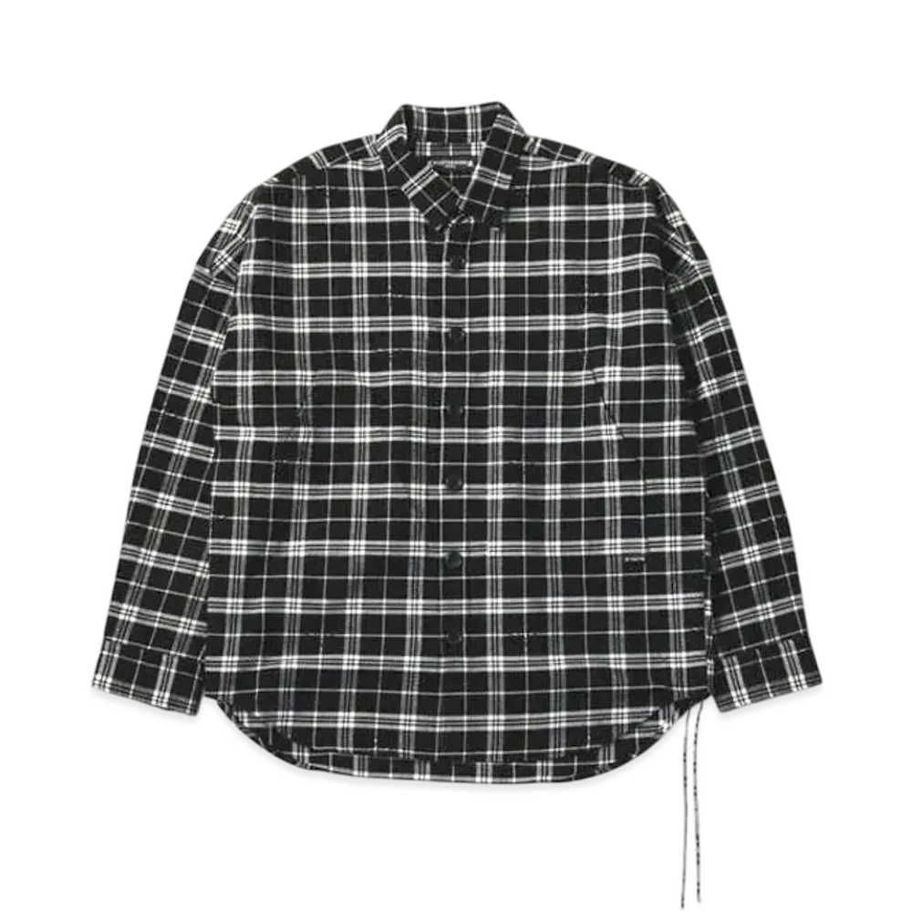 mastermind WORLD Oversized Flannel Shirt "Black"