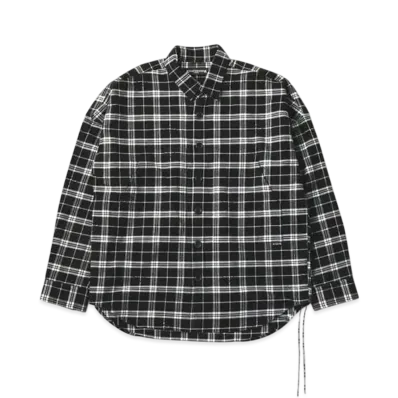 mastermind WORLD Oversized Flannel Shirt "Black"