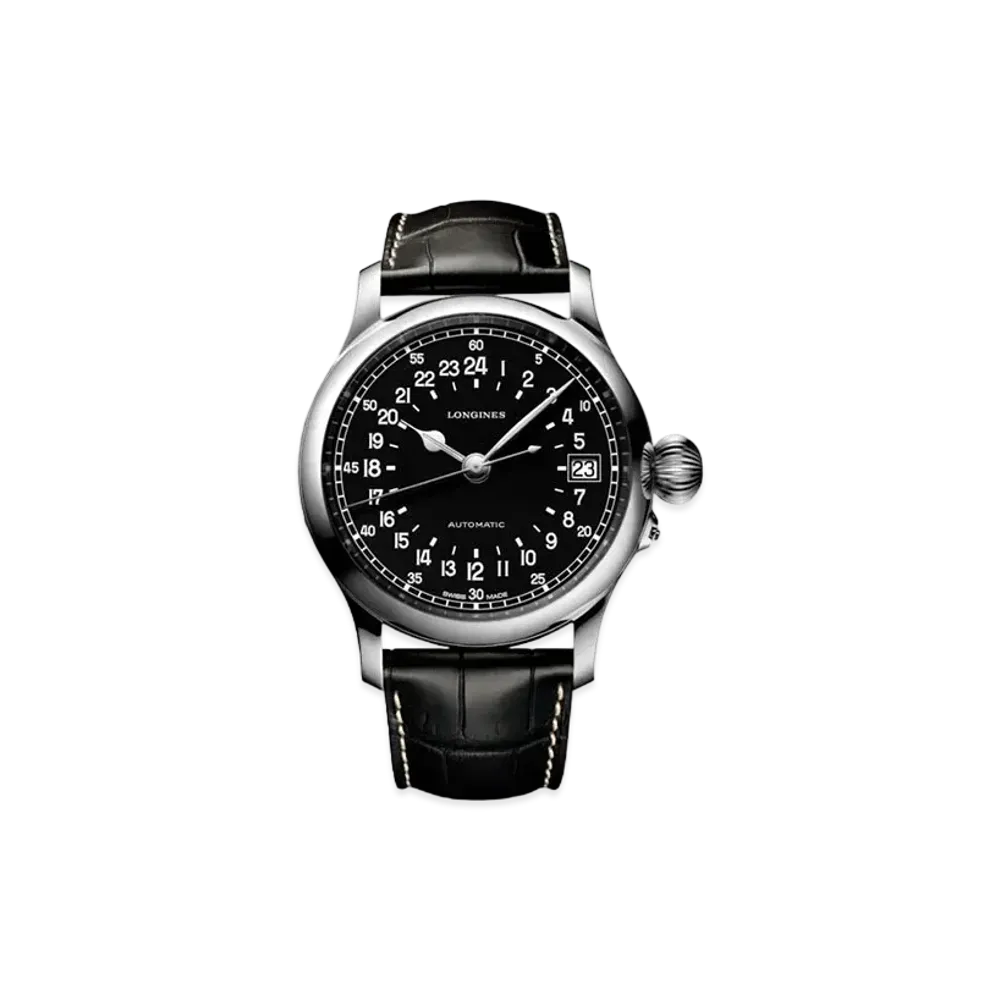 Longines Heritage Avigation Twenty-Four Hours 47.50 mm "Matte Black/Stainless Steel/Black" L2.751.4.53.4