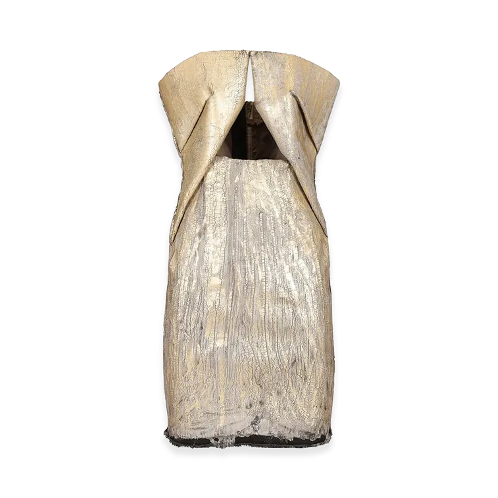 Rick Owens Women's Prong Mini Dress "Gold"