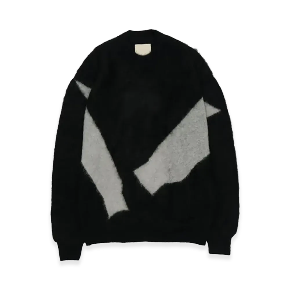 YOKE Photogram Intarsia Sweater "Black"