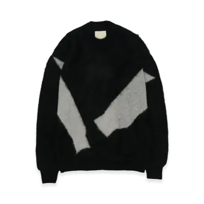 YOKE Photogram Intarsia Sweater "Black"