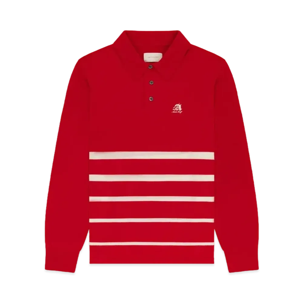 Aime Leon Dore ALD Golf Clubhouse Polo Sweater "Red & White"