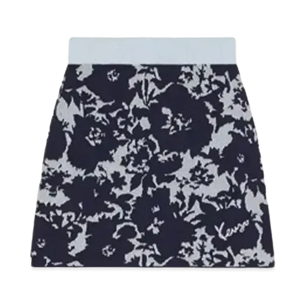 KENZO 'FLOWER CAMO' Skirt "Midnight Blue"