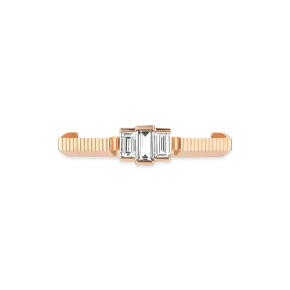 GUCCI Link To Love Baguette Diamond Ring "Gold"
