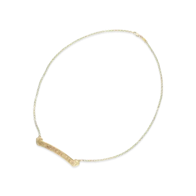 Chrome Hearts 22K Scroll Label Roll Chain Necklace "Yellow Gold"