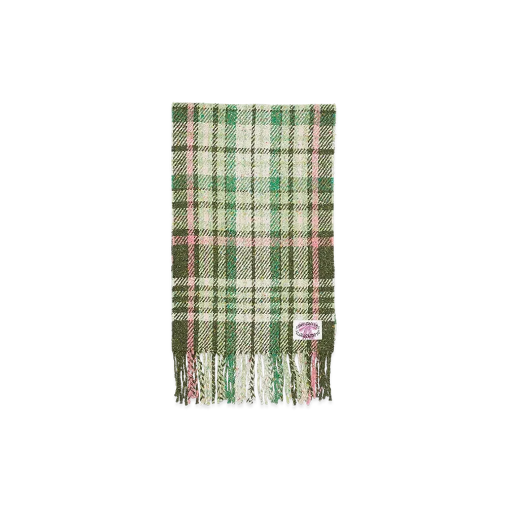Acne Studios Check Fringe Scarf "Green"
