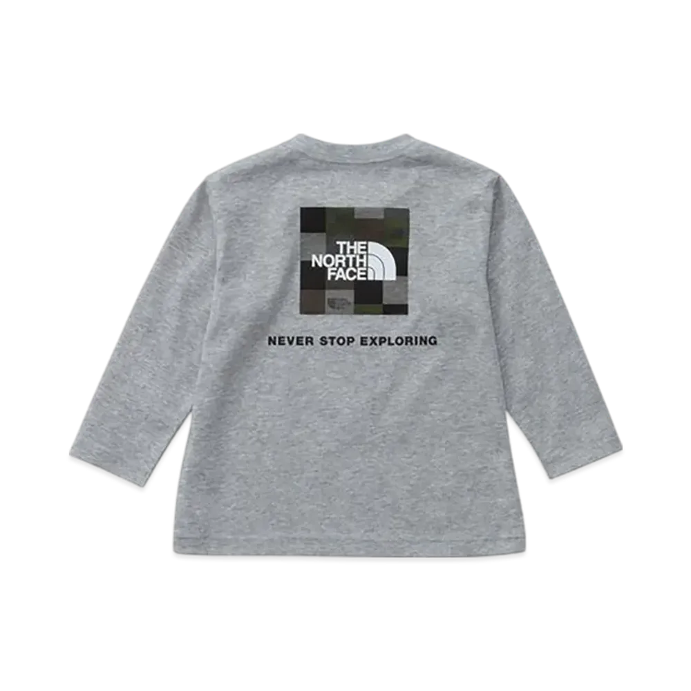 The North Face Baby Long Sleeve Block Logo Tee "Mix Gray"
