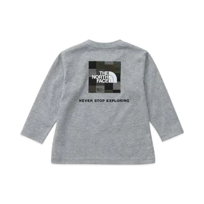 The North Face Baby Long Sleeve Block Logo Tee "Mix Gray"