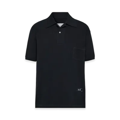 Maison Margiela Men's Stamp Logo Polo Shirt "Black"