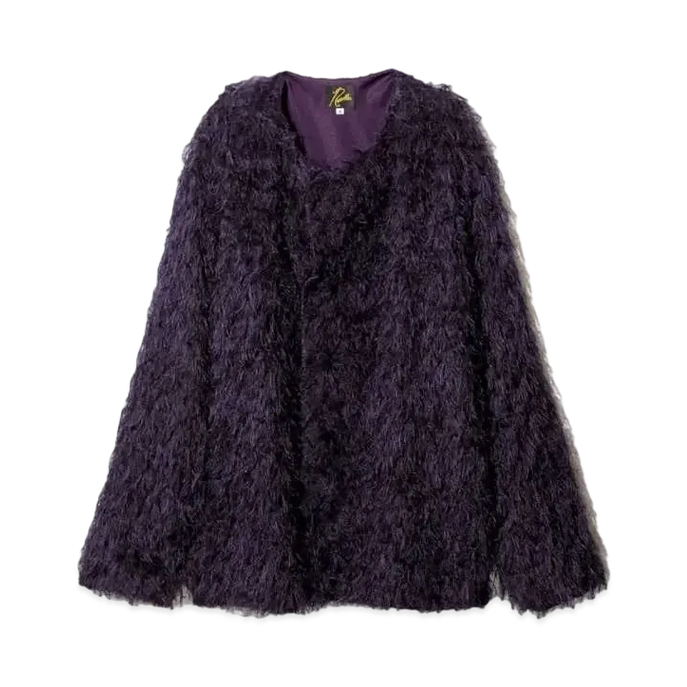 Needles Snap Cardigan Jkt - Argyle Fringe Jq "Purple"