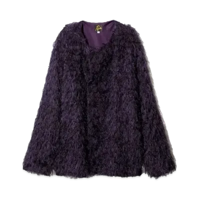 Needles Snap Cardigan Jkt - Argyle Fringe Jq "Purple"