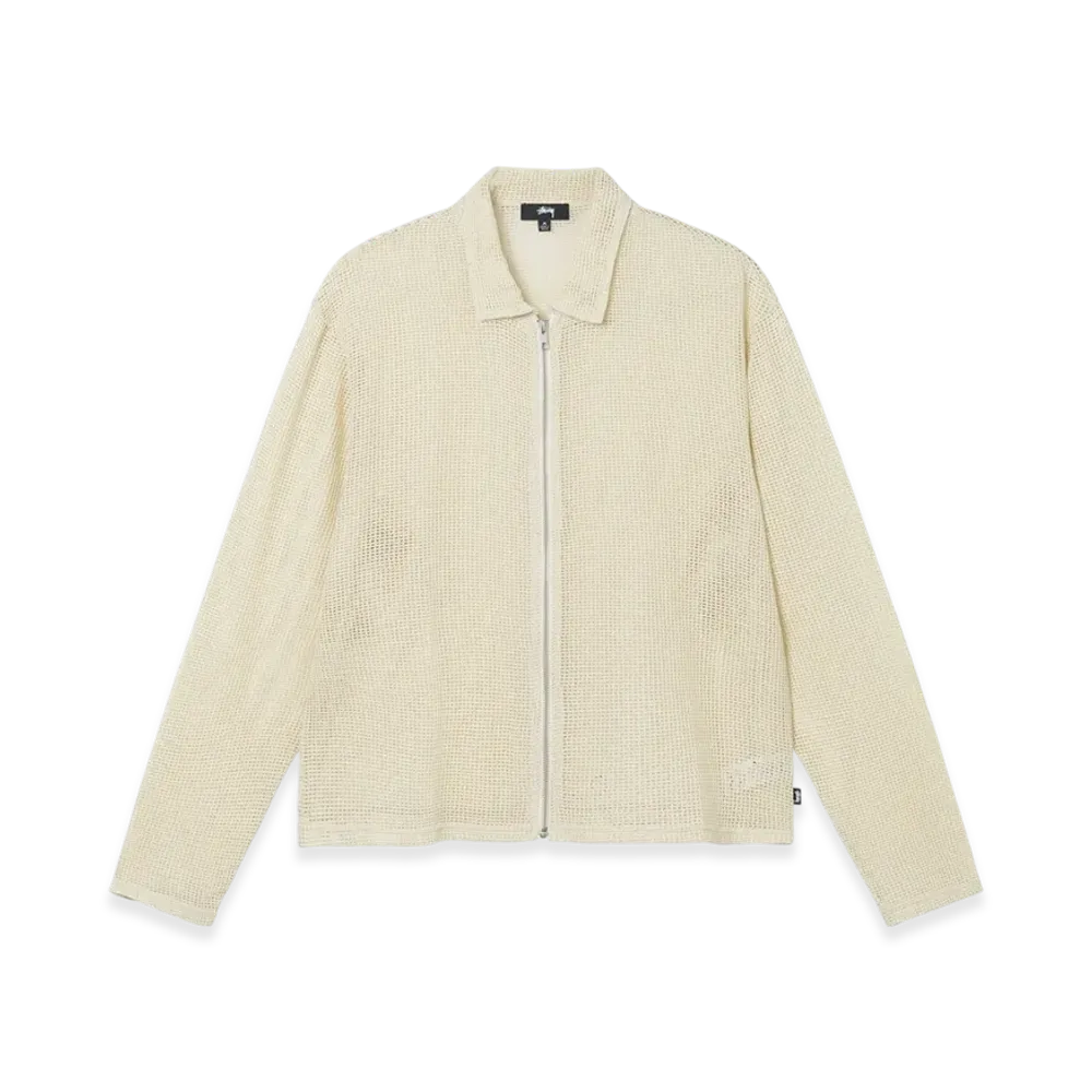 Stussy Cotton Mesh Zip LS Shirt "Natural"