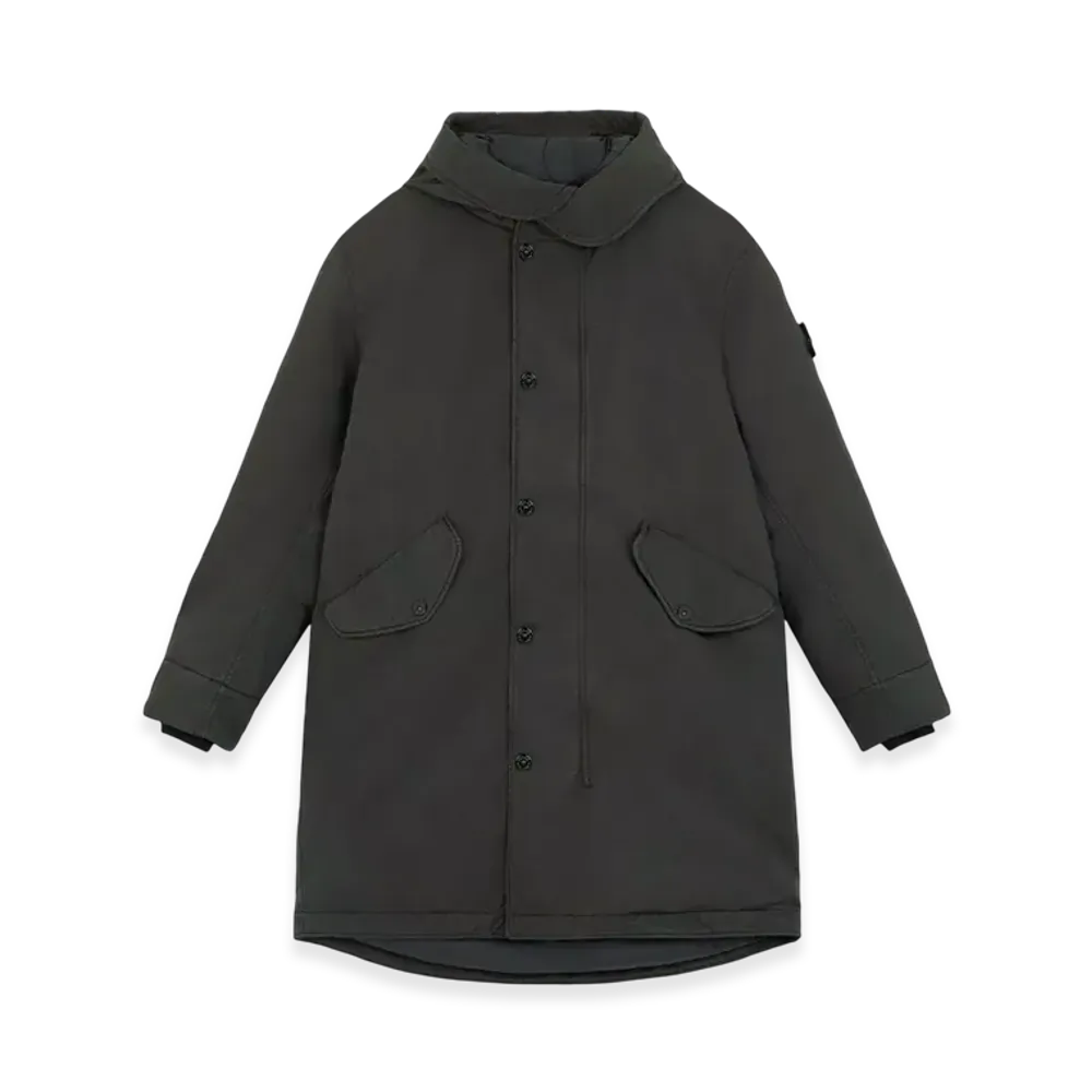 Stone Island 70349 David-TC Long Down Parka with Anti-Drop - 24FW "Lead Grey"