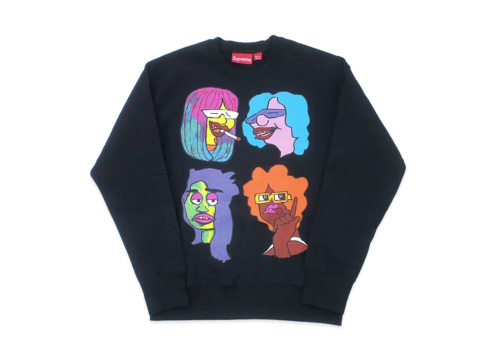 シュプリーム ゴンズ ヘッズ クルーネック (17FW) "ブラック"