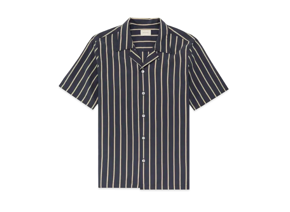 Aime Leon Dore Silk Blend Striped Shirt "Black"