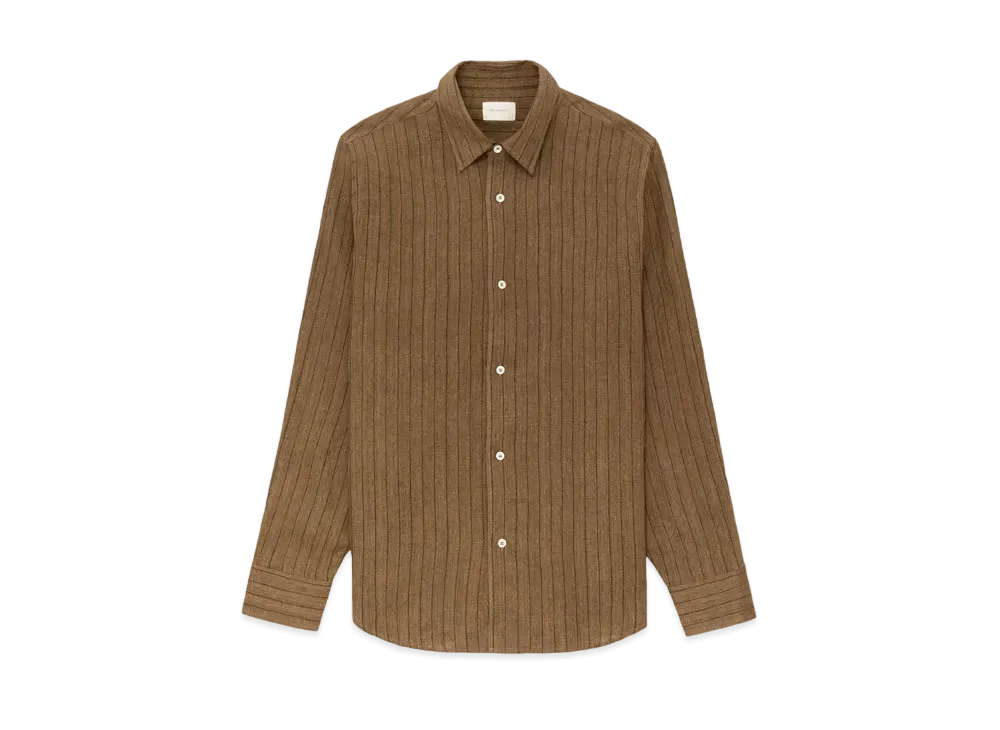 Aime Leon Dore Long-Sleeve Linen Shirt "Brown"