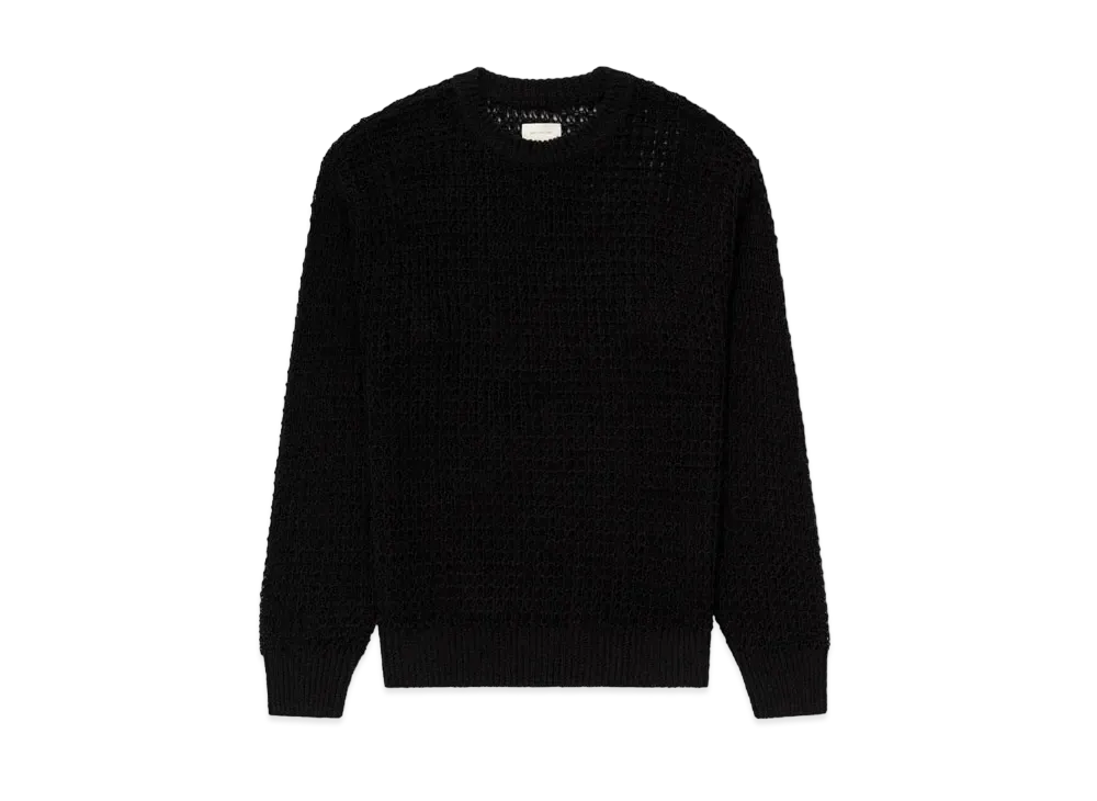Aime Leon Dore Loose Knit Waffle Crewneck Sweater "Black"