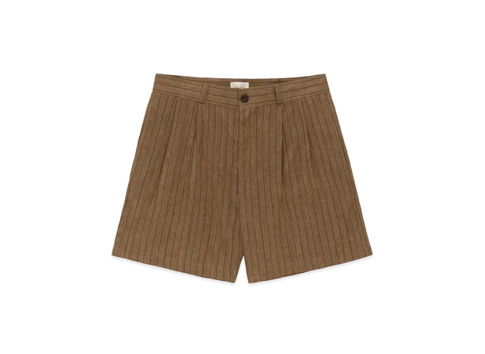 Aime Leon Dore Double Pleated Linen Short "Brown"