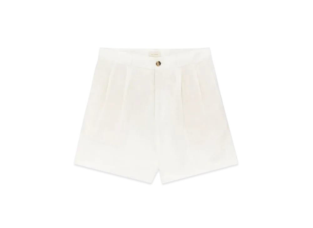 Aime Leon Dore Double Pleated Linen Short "White"
