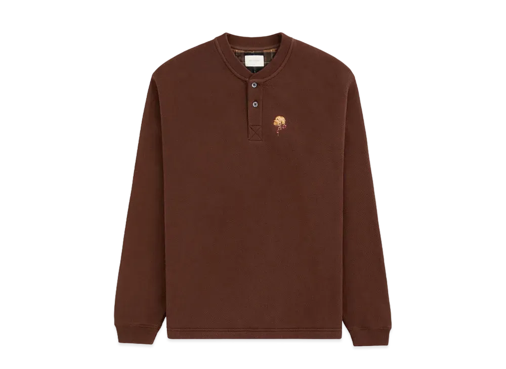 Aime Leon Dore Embroidered Waffle Henley "Brown"