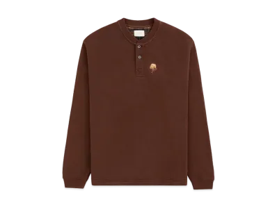 Aime Leon Dore Embroidered Waffle Henley "Brown"