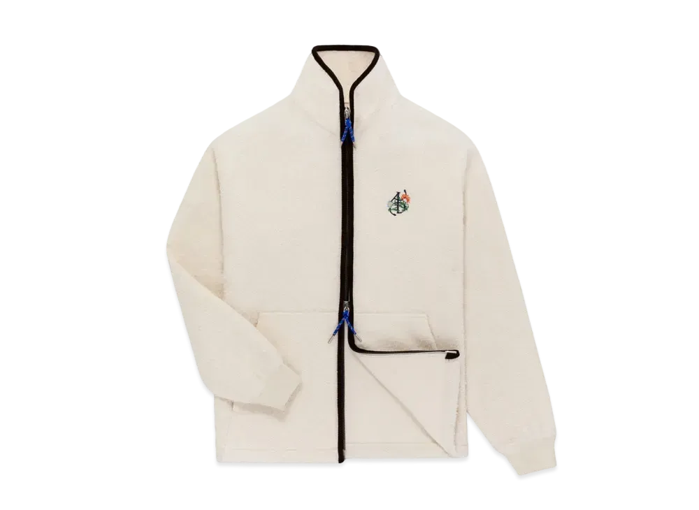 Aime Leon Dore x Drake's Casentino Wool Full Zip Fleece Jacket "White"