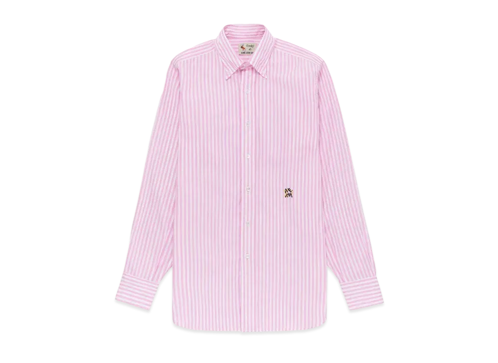 Aime Leon Dore x Drake's Striped Poplin Shirt "Pink"