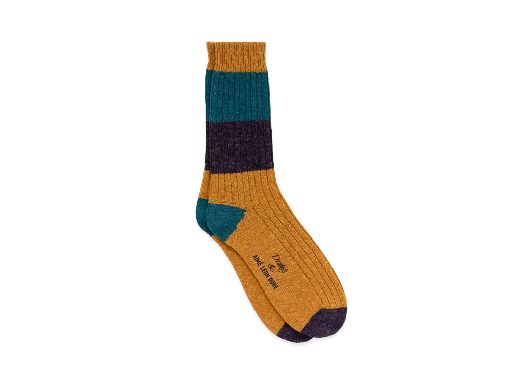 Aime Leon Dore x Drake's Striped Donegal Wool Sock "Multi"